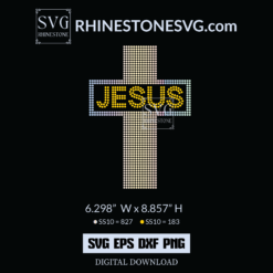 Jesus Christ Cross Rhinestone Template | Rhinestone SVG