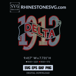 1913 Delta Rhinestone Template | Rhinestone SVG