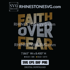 Faith Over Fear Rhinestone Shirt Design for girls | SVG