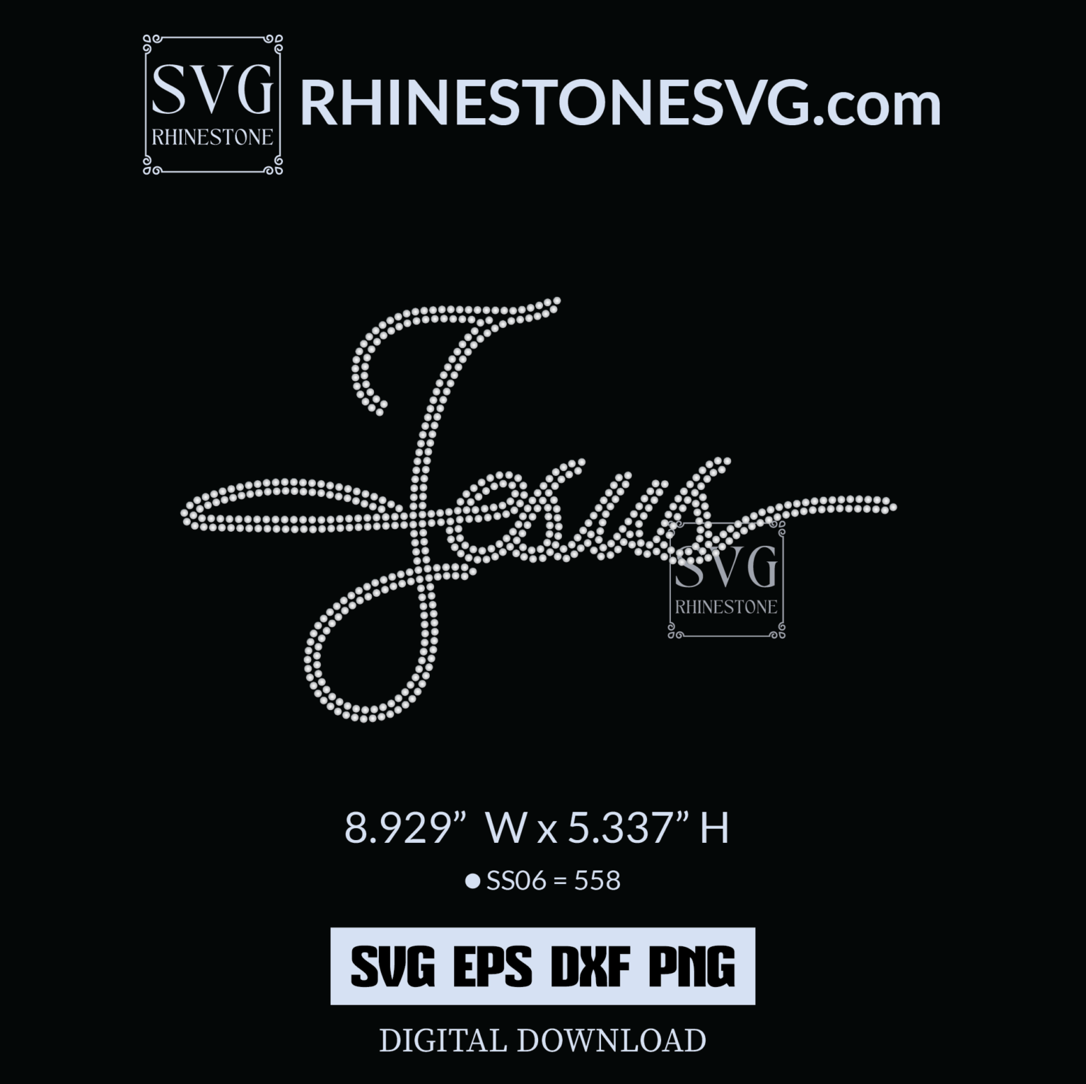 Jesus Rhinestone Template Rhinestone SVG