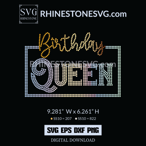 Birthday Queen Rhinestone Template | Cricut Design SVG