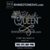 Black Queen Rhinestone Template | Afro Woman SVG Cut File