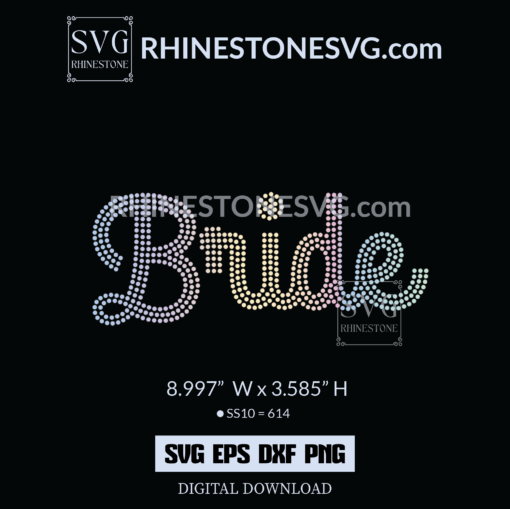 Bride Wedding SVG Rhinestone Template | Cricut Design