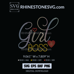 Girl Boss Heart Rhinestone template | Rhinestone SVG