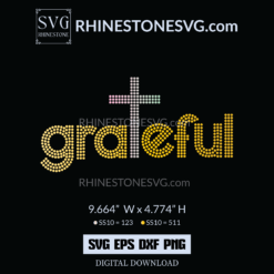 Grateful Rhinestone Template | Cricut SVg