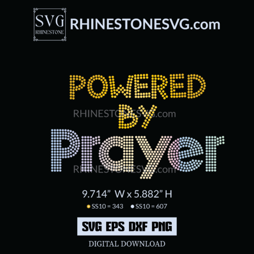 Powered by Prayer Rhinestone Template | Cricut SVG