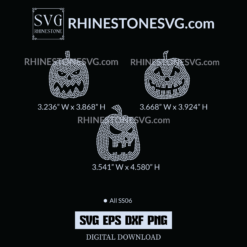 Angry Pumpkin Face SVG Rhinestone Template Halloween Bundle