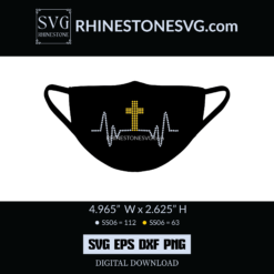 SS06 Christian Cross SVG Rhinestone Template for Cricut