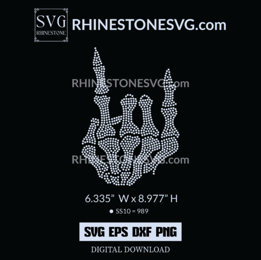 Halloween 2021 Skeleton Hand Rhinestone Design | Cricut SVG