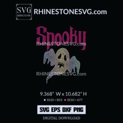 2021 Halloween Spooky Ghost Rhinestone Template | Cricut SVG
