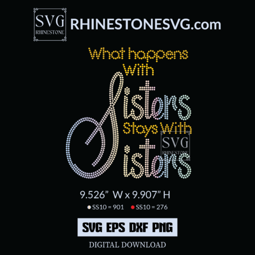 Sisters Rhinestone Template | Rhinestone SVG