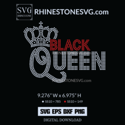 Black Crown Queen SVG Rhinestone Template, Cricut SVG, Black Afro Woman SVG
