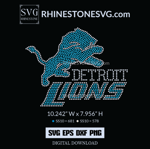 Detroit Lion Logo Rhinestone Template | Bling Shirts Design