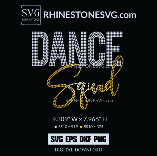 Dance Squad Rhinestone SVG Template for Cricut | Silhouette