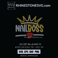 Nail Boss SVG Rhinestone Template | Nail Tech Shirt Ideas