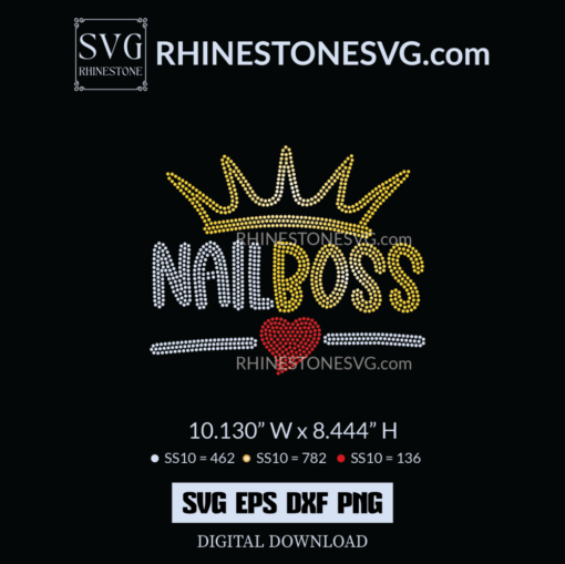 Nail Boss SVG Rhinestone Template | Nail Tech Shirt Ideas