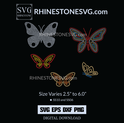 Butterfly rhinestone template for Cricut ,Silhouette SVG. Instant Download File