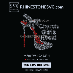 Church Girls Rocks Rhinestone SVG File, Cricut Rhinestone Template