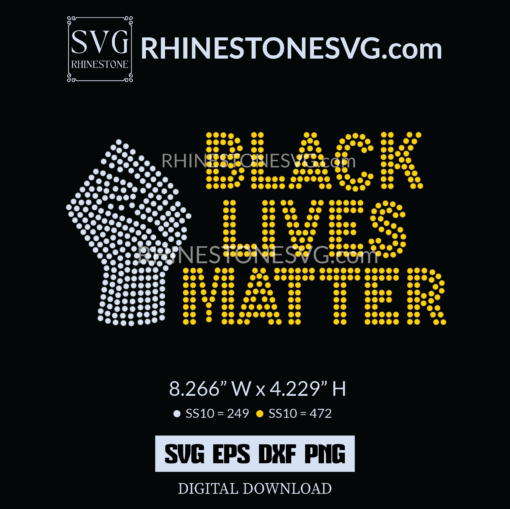 Black Lives Matter Rhinestone Shirt Design SVG, Rhinestone Templates SVG