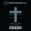 Believe Christian Cross Rhinestone SVG File Download