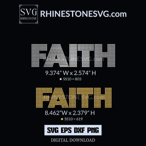 Faith Rhinestone SVG Design File for Shirt, Bible Verses Faith SVG Files