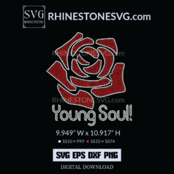 Rose Rhinestone template, SVG File Download, Cricut rhinestone designs