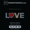 SS10 Love Rhinestone Template SVG File Download, Cricut SVG Cut File