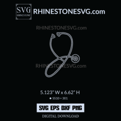 Stethoscope Rhinestone SVG File Download, Nurse Doctor SVG Bling T-Shirt